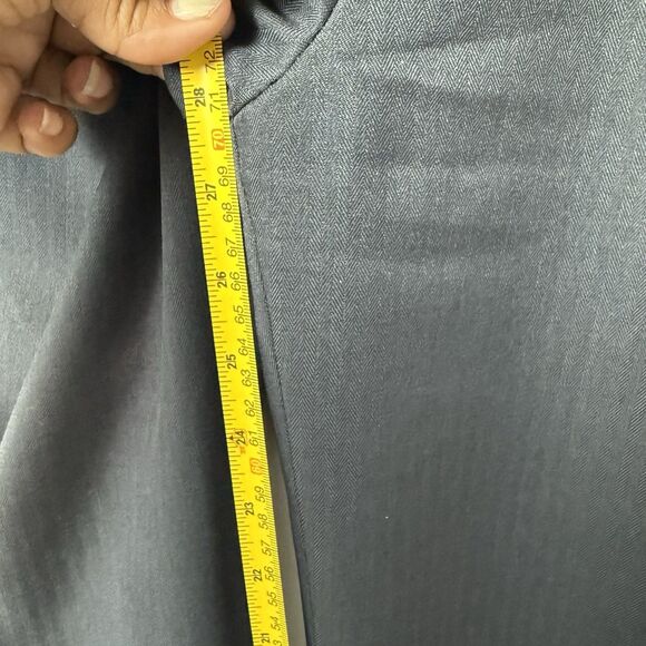 Paul Frederick Men’s 36x28 Navy Blue Pleated Dress Pants Cuffed Extended Waist - Picture 16 of 16